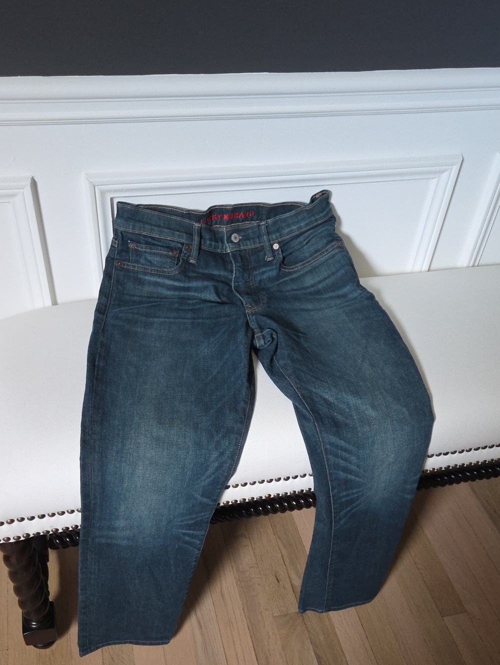 Lucky Brand Men's Dark Blue Athletic Straight Fit Jeans Size 33x32